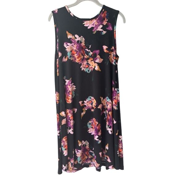 Nicole Miller Black Floral Tank Dress - Picture 1 of 4